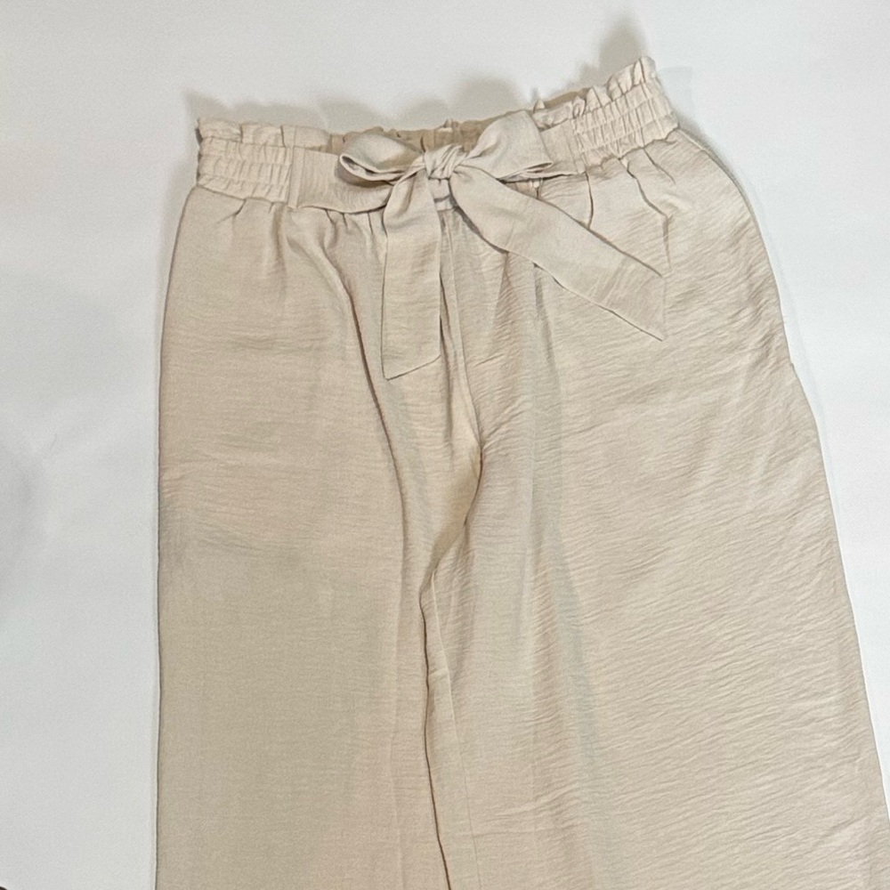 FREEOAK Beige Wide-Leg Paperbag Pants — Size S (NWOT) - Picture 2 of 7